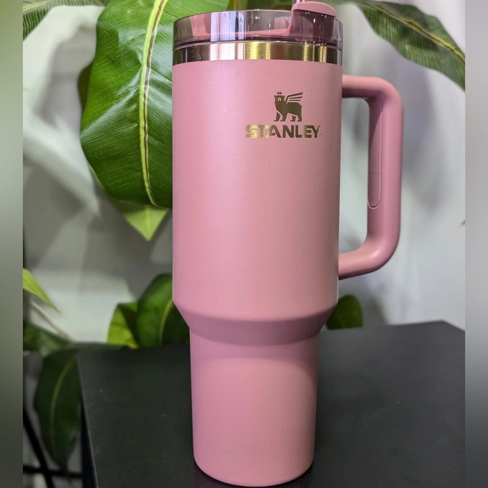 Stanley 40oz antique Pink Travel gold flowstate handle Mug tumbler cup cold - Picture 1 of 3